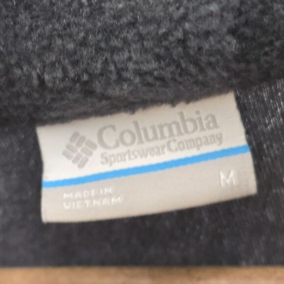 Columbia Pullover Womens Medium Brown Green Fleece Quarter Snap Benton Springs - Picture 3 of 11